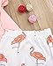 3Pcs Baby Girl Pink Ruffle Romper Long Sleeve Bodysuit Tops Flamingo Pants and Headband Outfits Set (Pink, 0-6 Months)