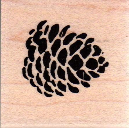 Impression Obsession B20534 Solid Pinecone Small Wood Mounted Rubber Stamp