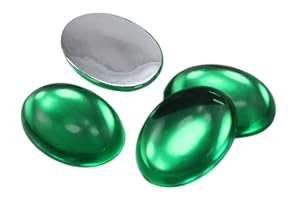 ALLSTARCO 40x30mm Large Flat Back Oval Acrylic Cabochons Rhinestones Plastic Gems Embellishments for Crafts, Costumes, Card Invitations, Jewelry, Cosplay - 4 Pieces (Green Peridot H110)
