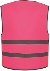 Yoko Hi-Vis Childrens Kids Reflective Waistcoat Fluorescent Pink Size S view 6