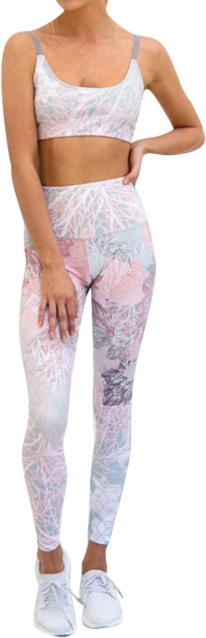 Women 2 Pieces Tracksuit Sports Bra and Legging Pants Yoga Set Outfits