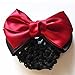 maxgoods 3Pcs Women Hair Clip Hair Bun Cover Barrettes Net Snood Hairnet Lace Bow Bowknot Decor French Hair Clip,Black & Blue & Red