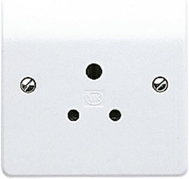 MK K771WHI 5 amp 1-Gang Round-Pin Socket, K771 WHI, White