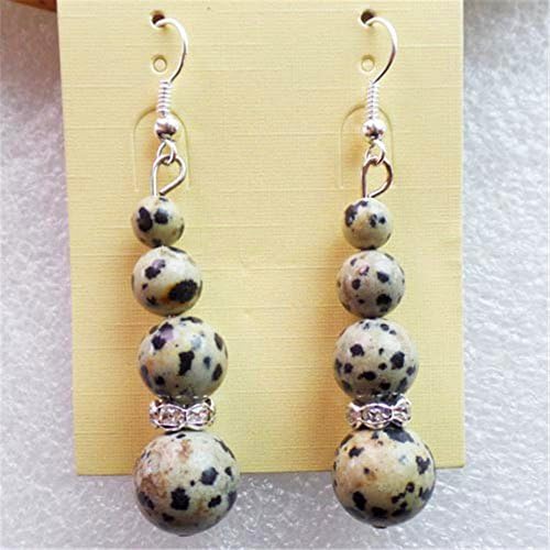 Teng Yu New Design Fashion Rhinestone &amp; Dalmation Jasper Drop Earring