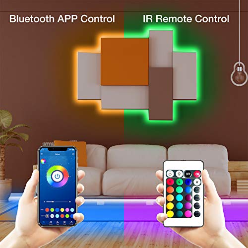 PHOPOLLO Led Lights Bluetooth Color Changing RGB Lighting 25ft Led Strip Lights Sync to Music