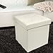 Sorbus Storage Ottoman Bench, Folding Cube Ottoman, Great for Hassock, Foot Stool, Seat, Coffee Table, Storage Chest, and More Contemporary, Faux Leather (Beige)