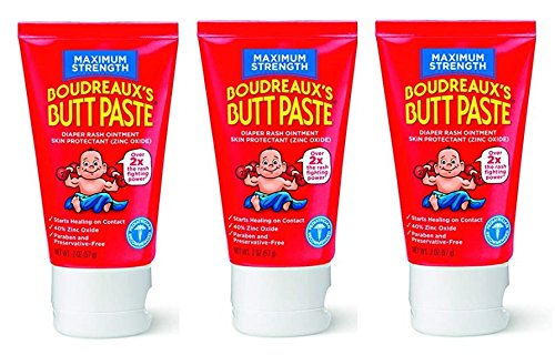 Boudreaux's Butt Paste Diaper Rash Ointment | Maximum Strength | 2 Ounce | Pack of 3