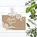 50 4x6 Kraft Thank You Postcards Bulk, Cute Rustic Matte Blank Thank You Note Card Stationery Set For Wedding, Bridesmaid, Bridal Baby Shower, Teachers, Appreciation, Religious, Business, Holidays