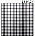 COTTON CRAFT Gingham Buffalo Plaid Check Halloween Harvest Autumn Fall Dinner Napkins-Set of 12 Premium Cotton-Reusable Cloth Paperless Washable Oversized– 20 inch x 20 inch–Black White & Grey