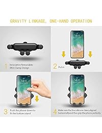 LifestyleEssential Car Phone Mount - Air Vent Phone Holder - Anti-Slip Phone Holder Compatible with iPhone Xs Max XR X 8,7 Plus Samsung Galaxy S10+ S9+, Universal Gravity Car Phone Holder