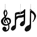 Black Music Notes & Treble Clef Ornaments Set 3