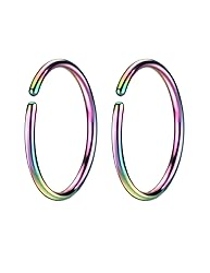 Rainbow Small Hoop Earrings for Cartilage