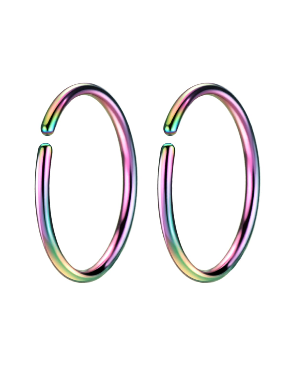 Rainbow Small Hoop Earrings for Cartilage