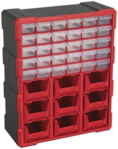 Sealey Apdc39R Cabinet Box 39 Drawer - Red/Black, White - Image 3