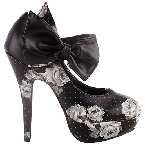 SHOW-STORY-Sexy-Ladies-Bow-Ankle-Strap-Stiletto-Platform-Pumps-ShoesLF30412
