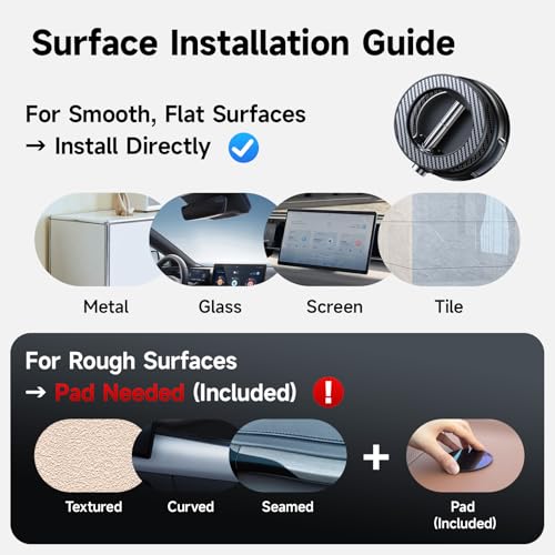 Moeila NeverFall Car Phone Mount for MagSafe, 89lbs Vacuum Suction, Strong Magnetic Dashboard & Windshield Mount, 360° Adjustable Phone Holder for iPhone & All Phones, Carbon Fiber