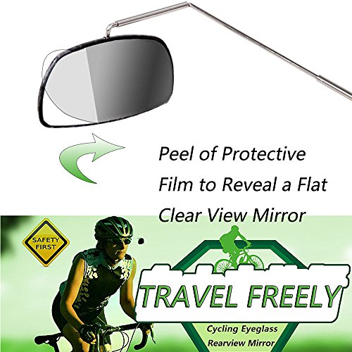 Bike Eye Glasses Rearview Mirror, 1Pcs Lightweight Biking Winter Mirrors Clear Mountain Bicycle Helmet Rear Mirrors for Cycling, Hiking, Bike Accessories, Black and Silver