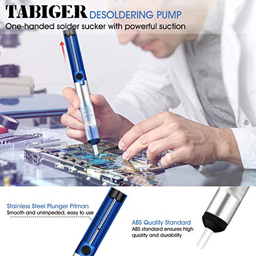 Soldering Iron Kit Electronics 60W Adjustable Temperature Soldering Iron, 5pcs Soldering Iron Tips, Solder, Rosin, Solder Wick, Stand and Other Soldering Kits in Portable Toolbox - Thumbnail 2