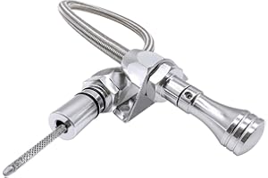 HAHAHA TH350 TH400 Turbo350 Firewall Mounted Flex Transmission Dipstick TH350/TH400 Stainless Braided Hose Compatible with GM/Chevy TH350/TH400 (Silver)