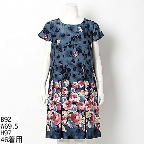Amazon Co Jp ローズティアラ 大きいサイズ Rose Tiara レオパード花柄ptワンピース 25ネイビー 42 Ll ファッション