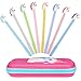 SATINIOR Pencil Case Pen Set Unicorn Pencil Box with Compartments Anti-Shock Case Box and 8 Pieces Cute Unicorn Pens for Students Kids Teens Girls (Style 1)