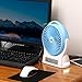 Miady 7.5-Inch Portable Fan Rechargeable Personal Desk Fan with 4000mAh Battery Capacity and LED Light