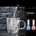 WBSEos Coffee Mug, Double Walled Glass Coffee Cup, High Borosilicate Glass Mug for Latte, Espresso, Milk, Tea, Juice, 400ml set of 1(12.6 Ounce)