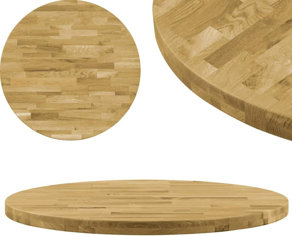Vidaxl Solid Oak Wood Tabletop Round 44mm 700mm Replacement Table Accessory Amazoncouk Home Kitchen