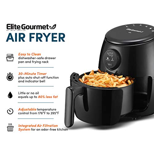 Elite Gourmet EAF2612D Personal 2.1Qt Compact Space Saving Programmable