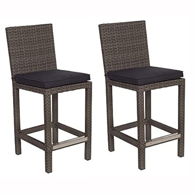 Atlantic Patio Monza 2-Piece Patio Barstool wi Wicker | Ideal for Outdoors and Indoors 51LU0VJrdKL