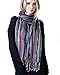 Women’s Jewel Shimmer Multicolor Stripe Scarf, Metallic Pashmina Shawl (Berry Dazzling)