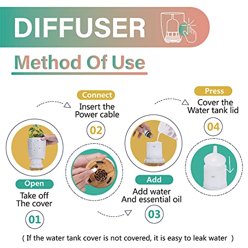 Essential Oil Diffuser, Artificial Succulent Plants Diffusers for Essential Oils with Timer& 7