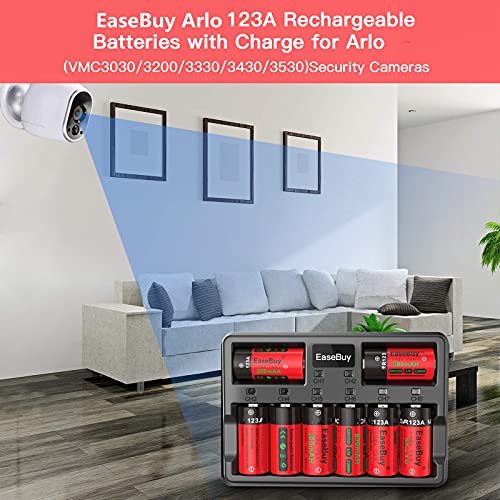 Arlo Batteries Rechargeable, 16Pack 800mAH NiMH 123A Batteries