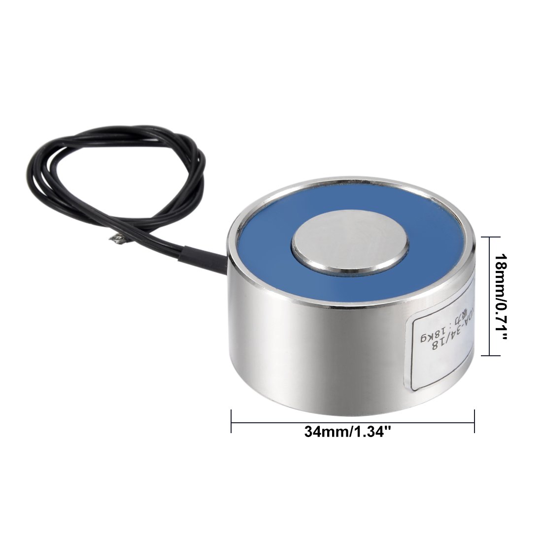 uxcell 80x38mm DC12V 1000N Electric Sucking Disc Solenoid Lift Holding Electromagnet