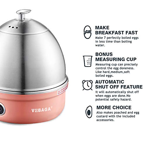 VOBAGA Electric Egg Cooker, Rapid Egg Boiler with Auto Shut Off for