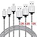 Ailun USB Cable Micro USB Cable 3Pack 3ft 6ft 10ft High Speed 2.0 USB A Male to Micro USB Sync Charging Nylon Braided Cable for Smartphone Tablets Various Lengths Silver and Blackwhite
