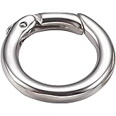 CHGCRAFT Stainless Steel Spring Gate Rings O Rings Stainless Steel Color Clasps Ring Shaped Charms Circle Connector for DIY Key Ring Making 17.5x3mm