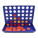 4 in a Row,QM-STAR Line Up 4 Game Classic Family 4 in a Row Board Game,Children 's Educational Toys Three-Dimensional 4 Chess for Kids and Family(Blue)