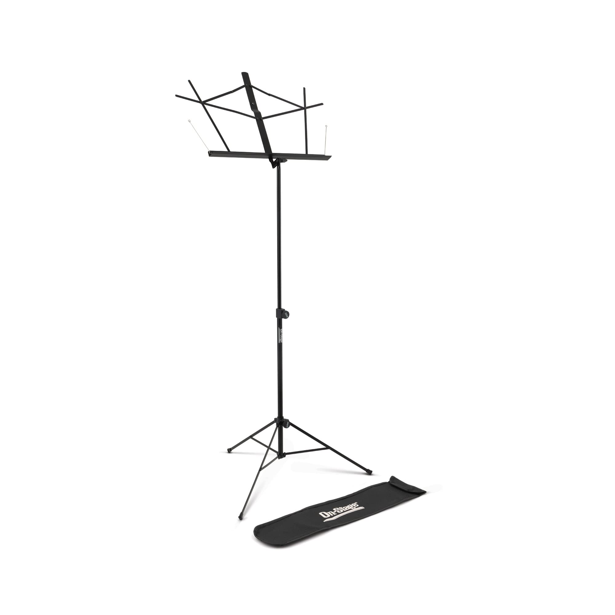 On Stage Stands Compact Sheet Music Stand with Bag, Black