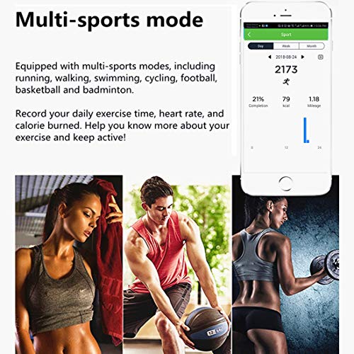 Fitness Tracker HR, Activity Tracker with Pedometer Blood Pressure Heart Rate Monitor IP67 Waterproof Step Calorie Distance Tracker Call SMS SNS Remind for Men Women Kids Compatible for Android iOS - Thumbnail 5