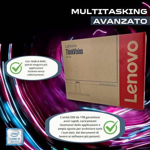 Lenovo Slim Complete Computer 27 Inch i5 8500 16 GB RAM 1 Tera SSD Win 11 Pro Office 2021 Pro 36 Months Warranty -S27