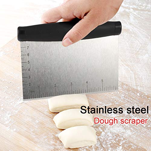 Pastry Cutter Set, Dough Blender, Pastry Scraper and 5pcs Stainless Steel Biscuit Cookie Cutter Set, Pastry Brush Heavy Duty Baking Dough Tools for Home Kitchen - Thumbnail 4