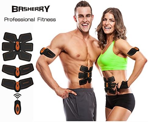 Abs Stimulator Muscle Toner Abdominal Toning Belt, EMS Abs Trainer Wireless Body Gym Workout Home Office Fitness Equipment For Abdomen/Arm/Leg Training Men Women (FBM-2)
