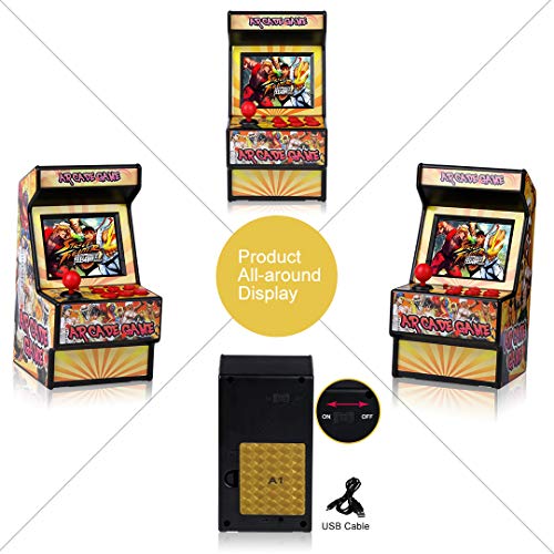 Mini Arcade Game Machine RHAC02 2.8Inch 156 Classic Handheld Games Portable Machine for Kids with Eye-Protected Screen Golden Security