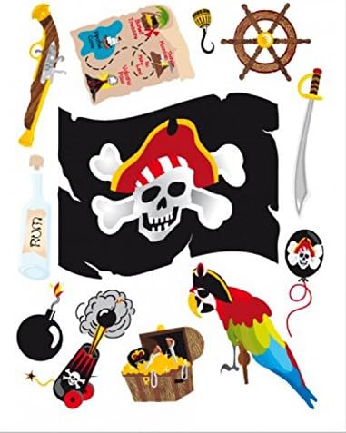 1art1 Piraten Flagge Papagei Schatzkarte Wand Tattoo Deko Wandaufkleber Fur Wohnzimmer Kinderzimmer Kuche Bad Flur Wandsticker Fur Tur Wand Mobel Schrank 85 X 65 Cm Amazon De Kuche Haushalt