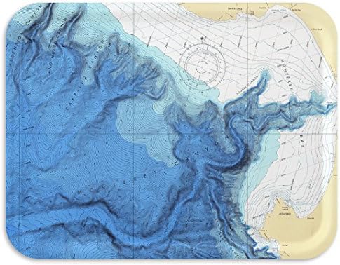 Trays4Us Monterey Bay Bathymetric 16x12 inches (Large) Map Serving Tray - 70+ Different Designs