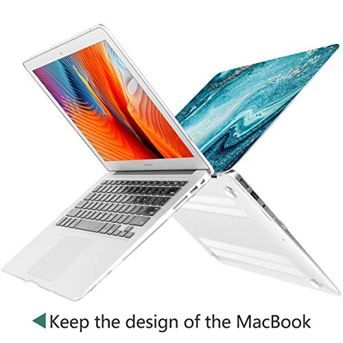 Dongke Plastic Hard Case & Keyboard Cover & Screen Protector Only Fit for MacBook Air 13 Inch Model A1466 / A1369 (2010-2017 Release), Abstract Ocean