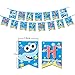 7 Colors Kids Baby Shark 1st Birthday Party Decoration Pack Includes 1 Baby High Chair Ribbon Banner and 1 Shark Baby Happy Birthday Banner Shark Themed First Birthday Party Supplies…