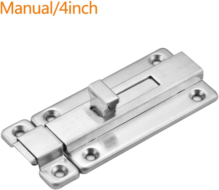 Stainless Steel Door Slide Latch Bolt Silver for Cabinet Gate Doors 4Inch Manual Hand