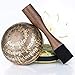 Tibetan Singing Bowl Set- Easy to Play with Dual-End Striker & Cushion- Creates Beautiful Sound for Healing, Stress Relief, Meditation & Relaxation- Peace Pattern- Light Brown Bowl- Yoga singing bowls